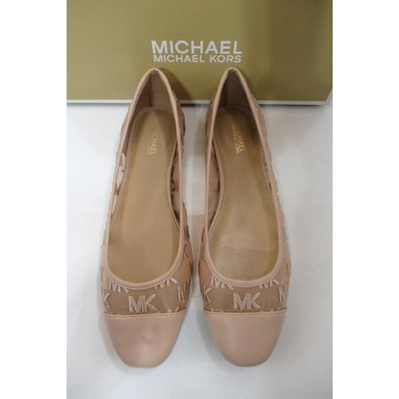 Michael Kors Lockhart Flex Ballet Flat Shoes Mk Logo Mesh Light Blush Size 8 - Picture 4 of 8
